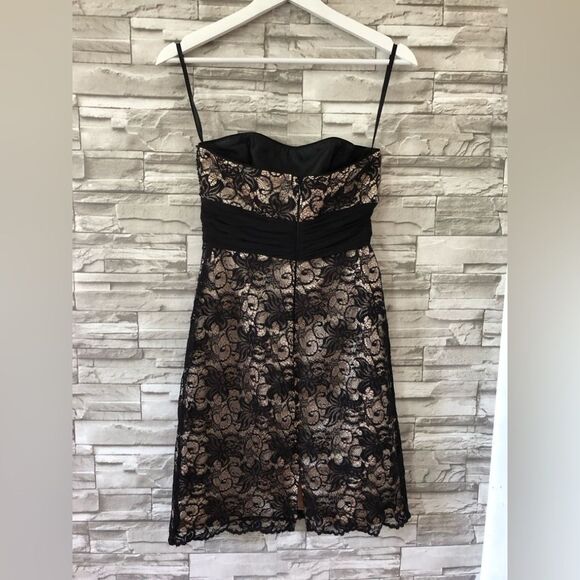 White House Black Market || Strapless Sequin Lace Mini Formal Evening Dress SZ 2 - Picture 2 of 10